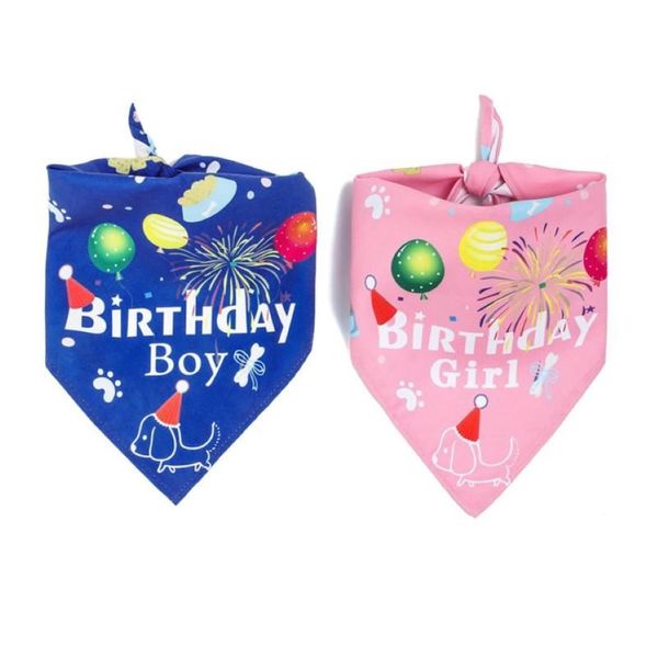 Vêtements pour chiens Party Pet Chiens Chat Bavoirs Anniversaire Costume Design Noël Bandana Chapeau Écharpe Animaux Salive Serviette Accessoires Fournitures279A