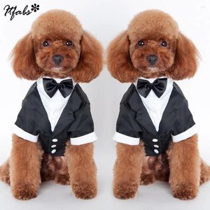 Hondenkledingfeest Tuxedo pak stropdas charmante bruiloft puppy kostuum kattenkleding knoppen huisdier zwarte jurk s/m/l/xl/xxl