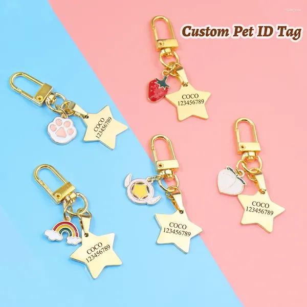 Ropa para perros Gato personalizado ID de mascota Etiqueta de nombre Personalizado Grabado gratis para collar Arnés Suministros Accesorios