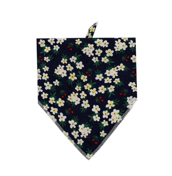 Ropa para perros Personalizado Floral Impreso Flor Bandana Corbata en bastante en Black Daisy Pet Bufanda Accesorios3280575