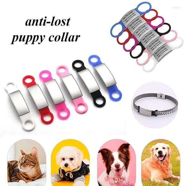 Vêtements de chien Étiquette personnalisée Étiquette d'identification d'animal de compagnie Étiquettes de nom personnalisées gratuites Chat Chiot Collier en acier inoxydable Accessoires Drop