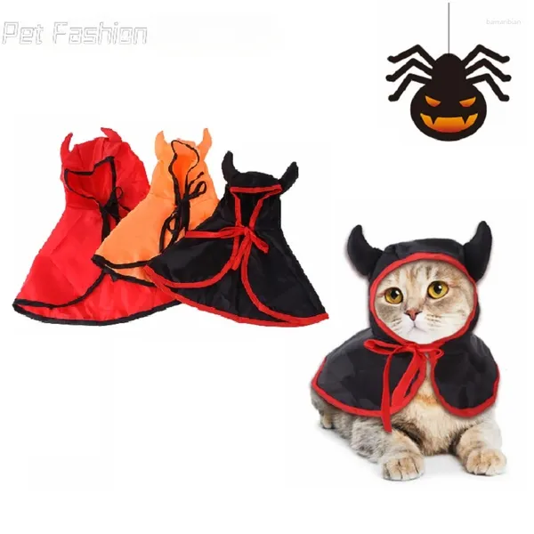 Habitant pour chien 2024 Halloween Horn Cloak Cat bijou à capuchon Costume de luxe Vêtements