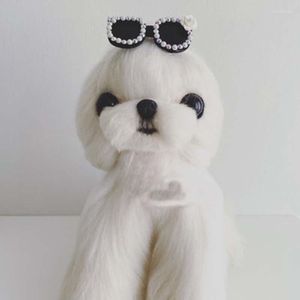 Vêtements pour chiens Accessoires pour animaux de compagnie Chapeaux faits à la main Tête Fleur Teddy Yorkshire Perle maltaise Flash Diamant Lunettes de soleil Chiot Fournitures 2174