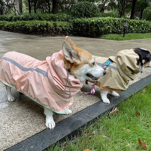 Appareils pour chiens Accessoires pour animaux de compagnie yescydog Vêtements de pluie Veste de manteau de chien imperméable avec une bande réfléchie de sécurité poncho imperméable arc-de-coat 230812