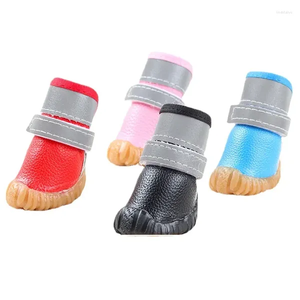 Vêtements pour chiens automne automne et chaussures d'hiver rayures réfléchissantes modèles sportifs doux une paire quatre petits chiens