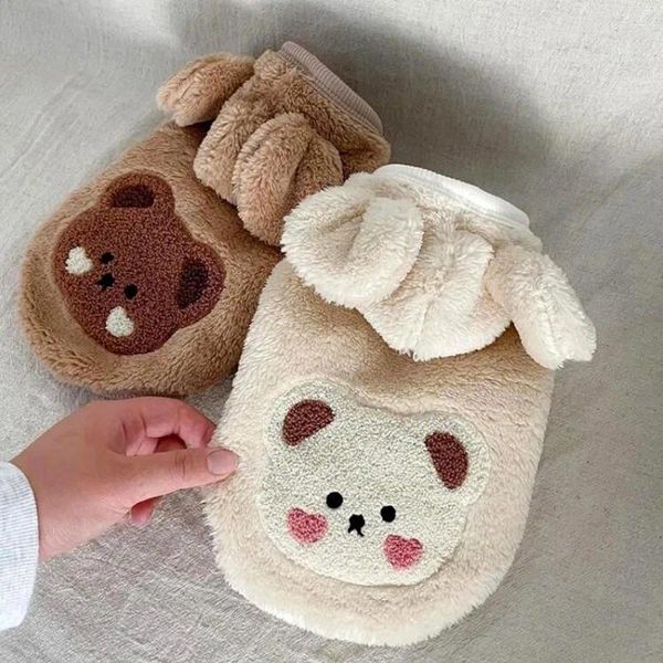 Vêtements pour chiens Veste d'ours pour animaux de compagnie Gilet Vêtements pour chat Peluche Fourrure Hiver Pulls chauds Chiot Teddy Dogs Costume