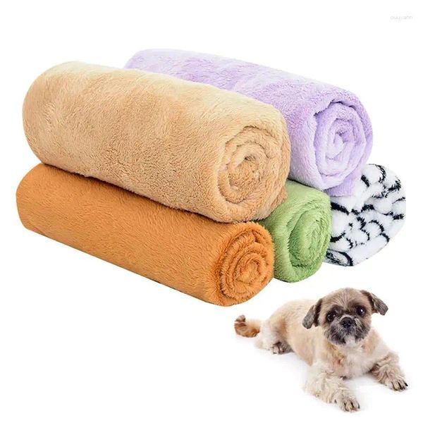 Ropa para perros Manta de cama para mascotas Soft Fleece Cat Cojín Toalla Invierno Cálido Color puro Cachorro Cubierta para dormir para estera