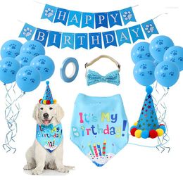 Ropa para perros, conjunto de fiesta de cumpleaños para mascotas, globo, pañuelo, sombrero, pajarita, eslogan, suministros para celebrar productos, todas las mascotas, gatos