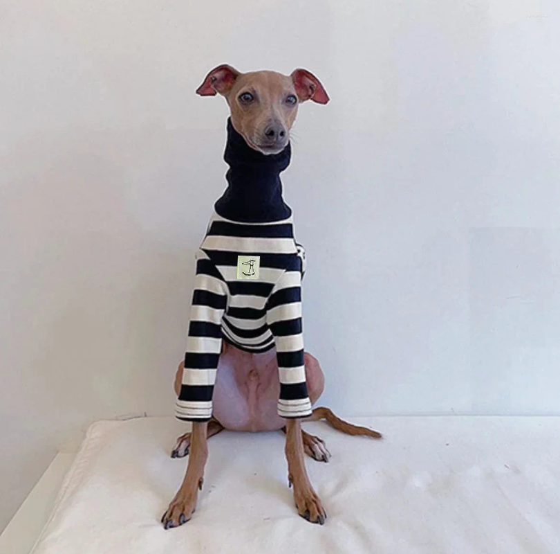Dog Apparel Pet Black White Striped Clothing Italian Greyhound Spring Summer Clothes For Dogs Shirt Couple Cat Puppy