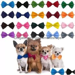 Appareils pour chiens Pet Bow Ties Collier Cat réglable Cat Cows Neck Accessoires de toilettage Drop Livraison Home Garden Supplies Dhjpv