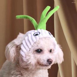 Hondenkleding Pet Cap Comfortabele hoofddeksel knoflookvorm Dogs hoed