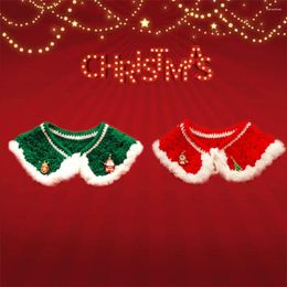 Vêtements pour chiens cape cape cape à la main de Noël rouge et verdure squarpe chaude pote po accessoire fournitures
