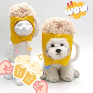 Hondenkleding Pet Caps Beer Mokmuts voor Halloween Cups Vorm Cosplay Props Soft Texture Novelty Cats Dogs