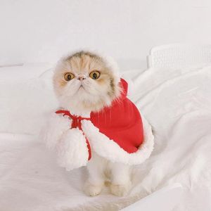 Vêtements pour chiens Chat et Cape Changer en Cosplay Cerf Rouge Chaperon Chaud Peluche Kawaii Confortable Costume de Répétition Coupe-Vent