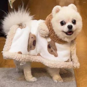 Chien vêtements animal de compagnie chat Cape loisirs mignon hauts ours en peluche petit hiver Costume à capuche Ninja robe couverture pour chiot