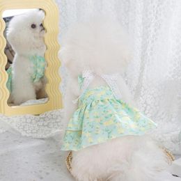 Vêtements pour chiens Robe de chat pour animaux de compagnie Fleurs brisées Élégant Chiot Floral Princesse Arc Fée Skir Accessoires