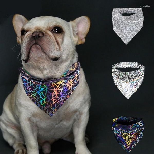 Ropa para perros Mascota Gato Fantasía Colorido Baberos Bufanda Collar Noche Seguridad Saliva Toalla Pequeño Mediano