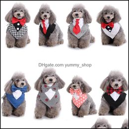 Hondenkleding Pet Cat Puppy Bandana Bibs Triangle Head Sjalfs Accessoires Assorteerde kleur met boogbladen 20 -stks Drop levering Huis tuin OT5VR