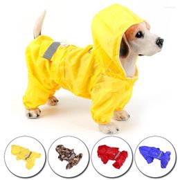 Vêtements de chien Pet Cat Raincoat à capuche réfléchissant chiot manteau de pluie vêtements d'extérieur veste coupe-vent conception vêtements imperméables vêtements de pluie