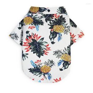 Appareils pour chiens Cat Cat Summer Summer Imprimé mignon motif cool doux Pat Tenues XS / S / M / L / XL / XXL Costume à manches courtes minces Ananas