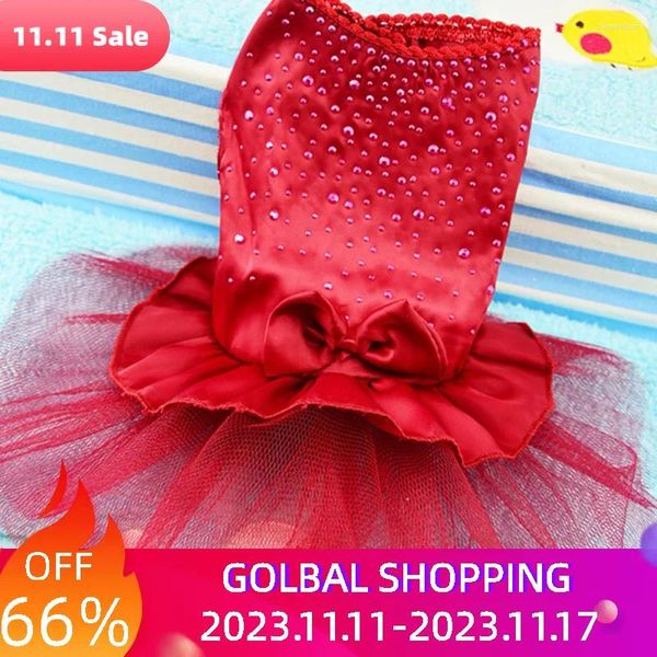 Ropa para perros Pet Cat Tutu Vestido Rhinestone Bowknot Fiesta Cachorro Princesa Ropa de boda para elegir