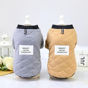 Ropa para perros Ropa para mascotas Ropa acolchada de algodón a cuadros Teddy Perros pequeños Cálido y grueso en otoño invierno