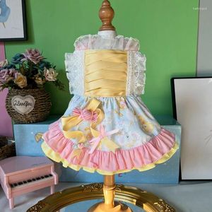 Appareils pour chiens Pet Chihuahua Poodle Vêtements en peluche mignon Candy Bow Corean Lolita Princess Robe pour petits chiens moyens CoatsSpuppy