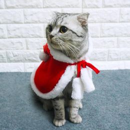 Vêtements pour chiens Cape de Noël pour animaux de compagnie Cape habiller vêtements drôle transformé Cosplay Costume Po accessoires pour chiens chats