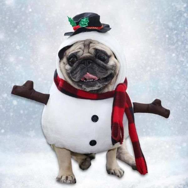 Ropa para perros Ropa navideña para mascotas Adorable Paño divertido Accesorios de pograph Elegante muñeco de nieve vertical