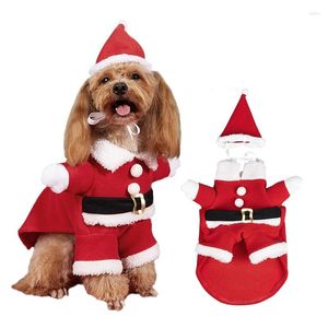 Hondenkleding Huisdier Kerstkleding Kerstman Staand Cosplaykostuum Winter Puppy Kat Jasje Pak met pet Warme kleding