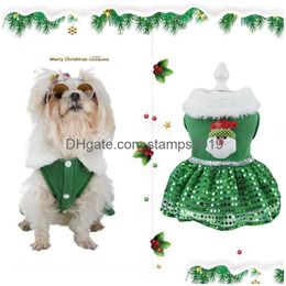 Hondenkleding Huisdieren Kerstkleding Elanden Kerstman Warme paillettenjurk Droplevering Huis Tuinbenodigdheden Dhlgc