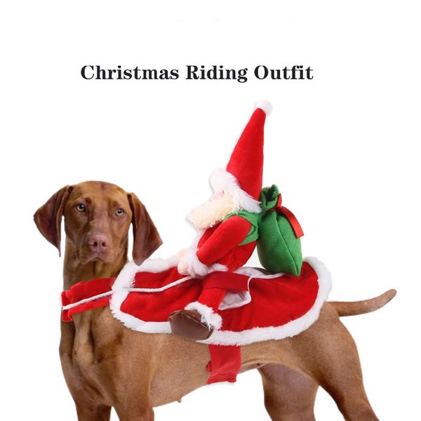 Vêtements pour chiens Costume de Noël pour animaux de compagnie Cosplay Père Noël Mignon Grand Vêtements pour chiens Drôles Chats pour animaux de compagnie Changement de vêtements de Noël 231027