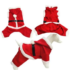 Abbigliamento per cani Costumi natalizi per animali domestici Costume da Babbo Natale per animali domestici Abito per piccoli animali Festa per le vacanze Tutina per animali domestici Inverno caldo Cucciolo Vestiti per gatti 231205