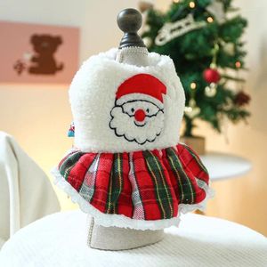 Hondenkleding huisdier kerstjurk lamsvleece vleece vel kleding katten plaid jurken voor kleine honden puppy