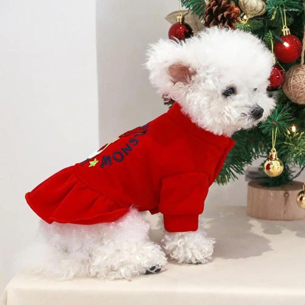 Vestimenta de ropa para perros vestido navideño de poliester