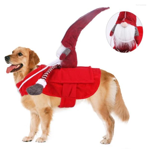 Vêtements pour chiens Robe de Noël pour animaux de compagnie Pull à capuche en trois dimensions Chaud Non amovible Vacances Transformation du Père Noël