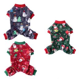 Hondenkleding Huisdieren Kerstpyjama's Koraalfleece Jumpsuits Honden Kerstkleding Kleding Decoratief Kostuumbenodigdheden Cosplay Taartdecoraties 231124