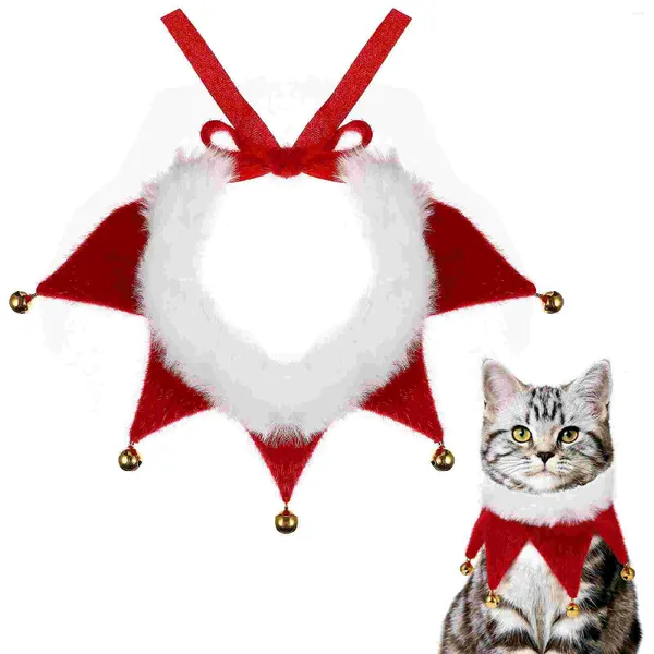 Vêtements de chien Foulard de Noël pour animaux de compagnie avec décorations de cloches Mode Bandana Vacances Santa Style Foulard Costume Accessoire (Taille