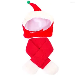 Pet de ropa de perro Juego de Navidad del tocado de la gorra Sombrero de casa para decoración de la cabeza de la bufanda de franela Decorativa
