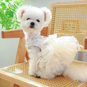 Vêtements pour chiens Pet Circle Cat Vêtements Robe de gaze moelleuse Poitrine Dos Vêtements de mariage haut de gamme