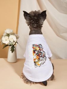 T-shirt en tissu de compagnie de vêtements pour chiens avec motif de tigre cool et éblouissant vêtements imprimés pour chaton de chat en chien
