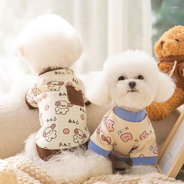 Vêtements pour animaux de compagnie, vêtements d'automne pour animaux de compagnie, ours mignon, pull précoce, chemise à bascule pour chiot, chat, Anti-perte de cheveux, vêtements pour pieds, vente en gros