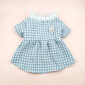 Vêtements pour chiens Vêtements pour animaux de compagnie Automne Printemps Chiot Mode Plaid Robe Petite Princesse Mignonne Jupe Chat Chemise Douce Caniche Poméranie Chihuahua