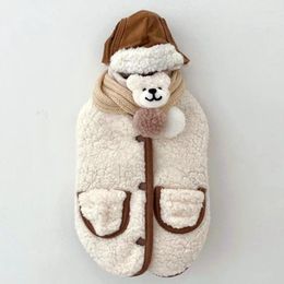Vêtements pour chiens vêtements de compagnie automne hiver moyen moyen petit veste sucrée écharpe chaude manteau en laine chaton chiot mignon veste chihuahua yorkshire caniche