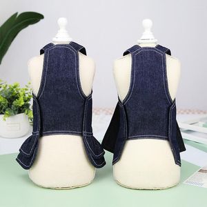 Vêtements pour chiens vêtements d'animaux de compagnie gros noix de nœud papillon en denim peut être suspendu avec la laisse poméranienne ne contient pas de chemise mignonne