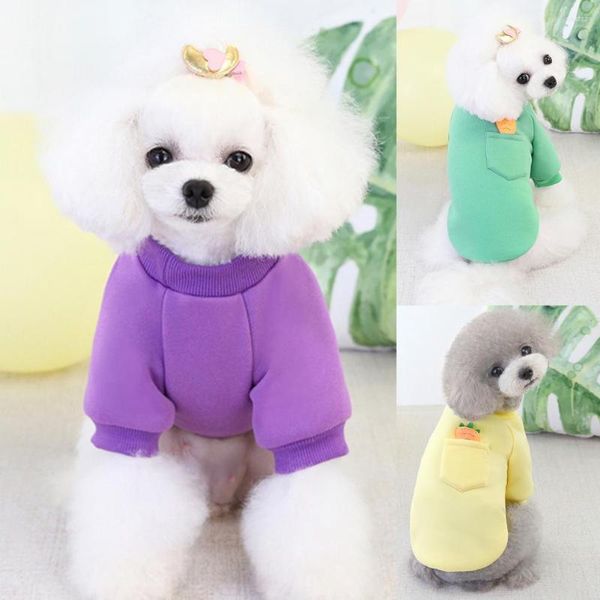 Vêtements pour chiens Vêtements pour animaux de compagnie Motif carotte Costumes chauds Doux patte avant Chiot Vêtement Petits animaux Manteau