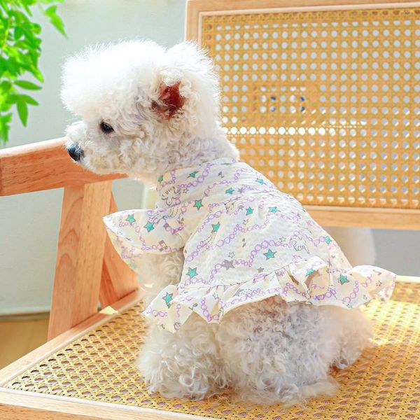 Ropa para perros Ropa para mascotas Ropa para gatos para 2023 Primavera y verano Est Ligero Transpirable Cómodo Impresión floral Falda para perros