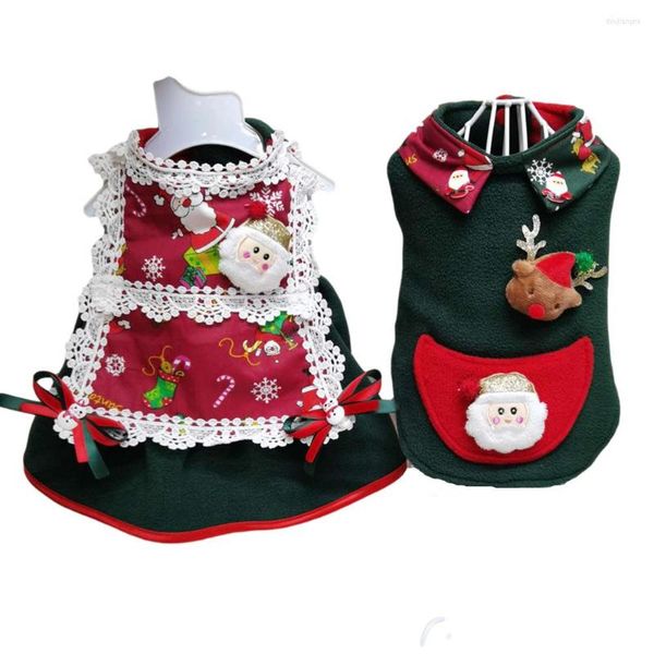 Ropa para perros ropa de mascota decoración navidad año de invierno terciopelo vestidos de cachorro calientes suéteres para pequeños perros medianos gatos gatos chaleco