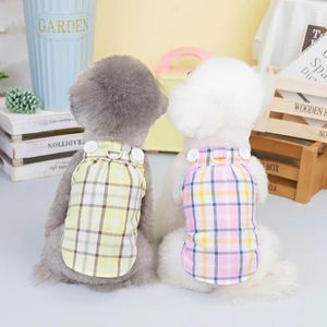 Vêtements pour chiens Vêtements pour animaux de compagnie Vêtements Version coréenne de jupe en peluche en gros bretelles à carreaux en coton