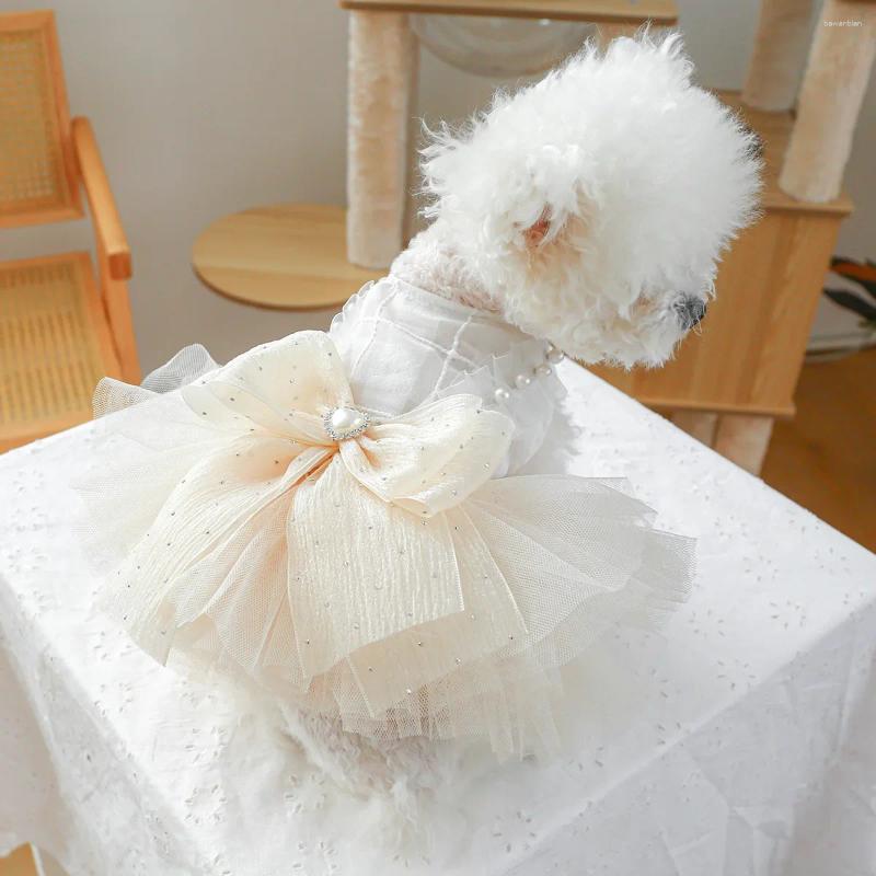 Vestuário para cães roupas de estimação roupas de roupas primavera e verão vestido princesa adorável casamento maricas